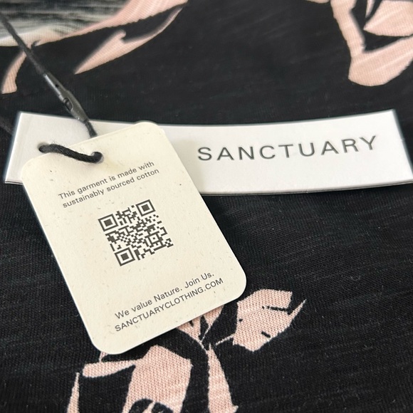 Sanctuary Black and Pink Rose Print Tee - Picture 5 of 5